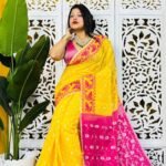 Yellow Soft Buti Korat Jamdani Saree
