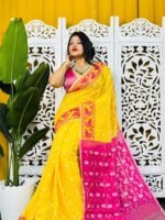 Yellow Soft Buti Korat Jamdani Saree