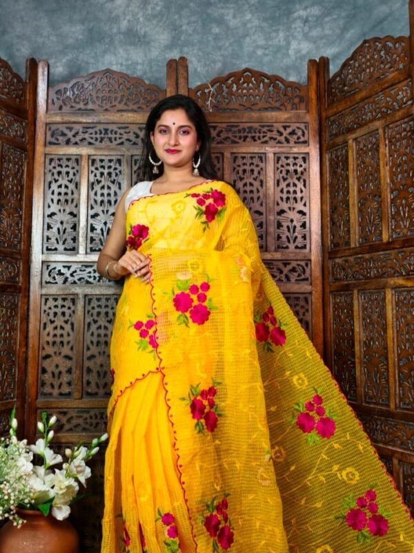 Yellow Soft Marigold Handloom Saree