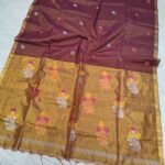 Exclusive Dual Tone Pata Tissue Sari With Blouse Piece