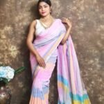 Exclusive Dual Tone Dull Pink Plain Jori Tissue Sari With Blouse Piece