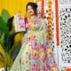 Shiuli Soft Frog Green Jamdani Saree