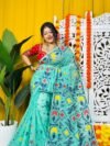 Shiuli Soft Light Aqua Jamdani Saree