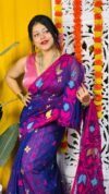 Shiuli Soft Navy Blue Jamdani Saree