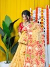 Shiuli Soft Pastel Orange Jamdani Saree