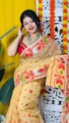Shiuli Soft Pastel Orange Jamdani Saree