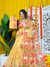 Shiuli Soft Pastel Orange Jamdani Saree