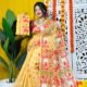 Shiuli Soft Pastel Orange Jamdani Saree