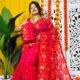 Shiuli Soft Pinkish Red Jamdani Saree