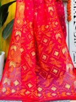 Shiuli Soft Pinkish Red Jamdani Saree