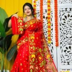 Shiuli Soft Red Jamdani Saree