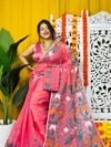 Shiuli Soft Rose Pink Jamdani Saree
