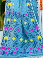 Shiuli Soft Water Blue Jamdani Saree