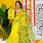Shiuli Soft Yellow Jamdani Saree