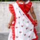White Cute Baby Dhakai Jamdani Sari with Embroidery Work