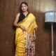 Exclusive Yellow Plain Soft Tissue Sari With Blouse Piece