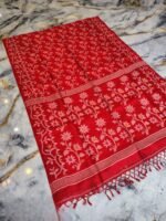 Red Pure Tussar By Tussar Handloom Sari With Blouse Piece