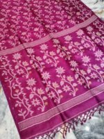 Rich Maroon Pure Tussar By Tussar Handloom Sari With Blouse Piece