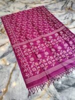 Rich Maroon Pure Tussar By Tussar Handloom Sari With Blouse Piece