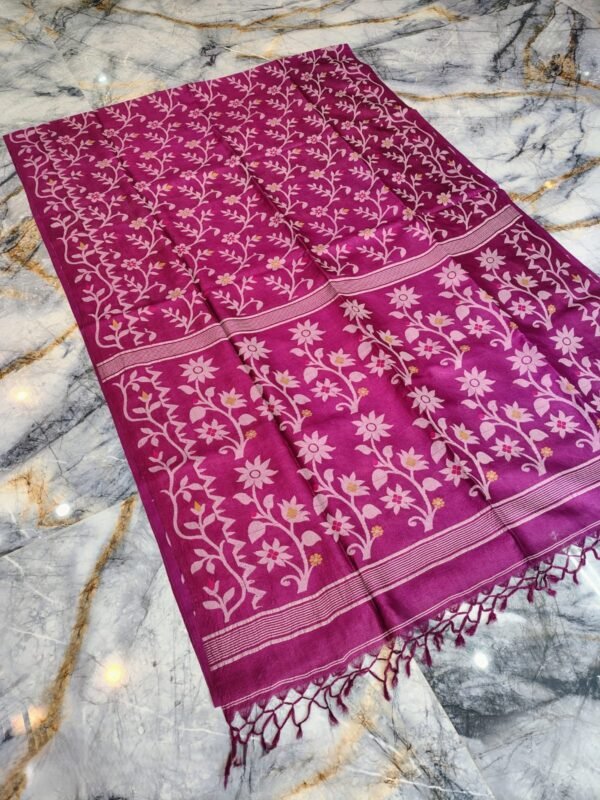 Rich Maroon Pure Tussar By Tussar Handloom Sari With Blouse Piece