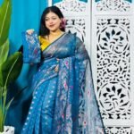 Joriwork Golden Korat Soft Jamdani Saree With Blouse Piece