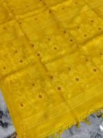 Yellow Pure Tussar By Tussar Handloom Sari With Blouse Piece