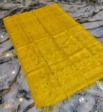 Yellow Pure Tussar By Tussar Handloom Sari With Blouse Piece