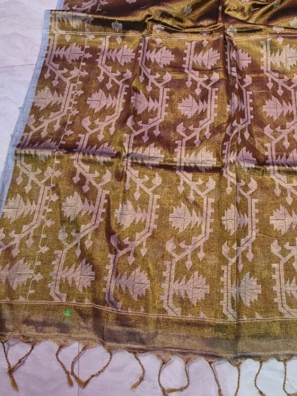 Exclusive Dual Tone Buti Tissue Sari With Blouse Piece