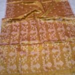 Exclusive Dual Tone Buti Tissue Sari With Blouse Piece