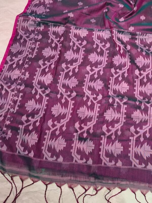 Exclusive Dual Tone Buti Tissue Sari With Blouse Piece