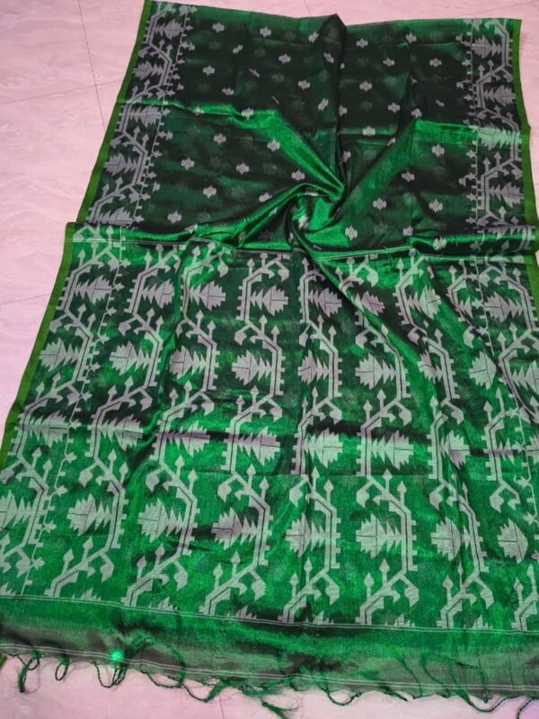 Exclusive Dual Tone Buti Tissue Sari With Blouse Piece