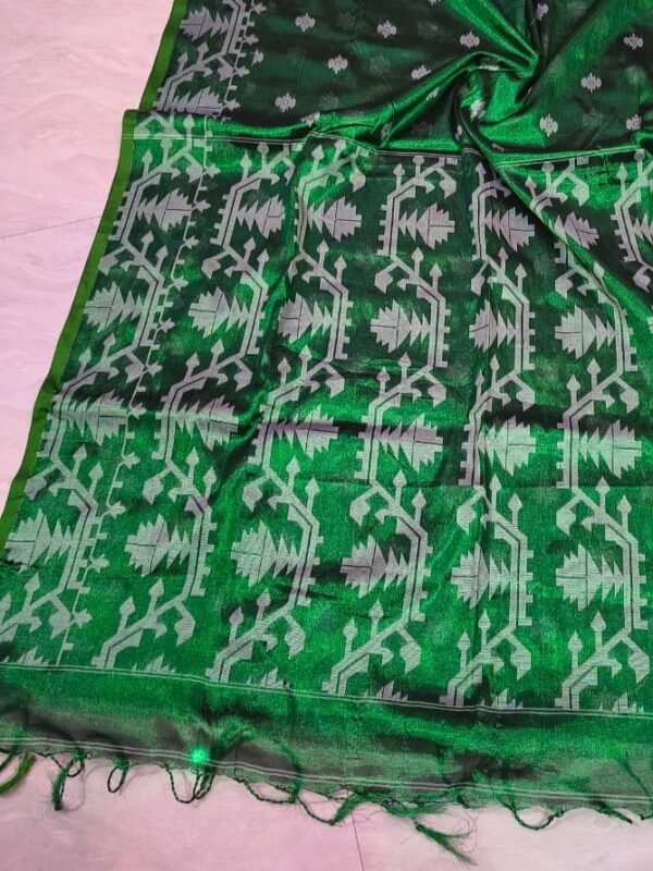 Exclusive Dual Tone Buti Tissue Sari With Blouse Piece