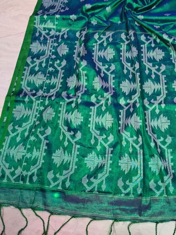 Exclusive Dual Tone Buti Tissue Sari With Blouse Piece