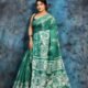 Blue Green Soft Mulmul Cotton Saree