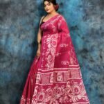 Bright Maroon Soft Mulmul Cotton Saree