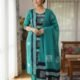 Dark Aqua Soft Mom Batik Unstitched 3 Piece Suit Set