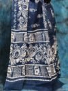 Dark Blue Grey Soft Mulmul Cotton Saree