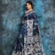 Dark Blue Grey Soft Mulmul Cotton Saree