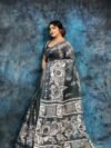 Dark Grey Soft Mulmul Cotton Saree