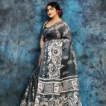 Dark Grey Soft Mulmul Cotton Saree