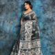 Dark Grey Soft Mulmul Cotton Saree
