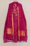 Exclusive Joba Berry Handloom Unstitched 2 Piece Jamdani Suit Piece