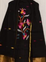 Exclusive Joba Black Handloom Unstitched 2 Piece Jamdani Suit Piece