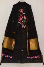 Exclusive Joba Black Handloom Unstitched 2 Piece Jamdani Suit Piece