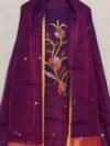 Exclusive Joba Grape Purple Handloom Unstitched 2 Piece Jamdani Suit Piece