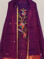 Exclusive Joba Grape Purple Handloom Unstitched 2 Piece Jamdani Suit Piece
