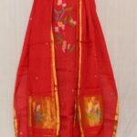 Exclusive Joba Red Handloom Unstitched 2 Piece Jamdani Suit Piece
