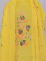 Exclusive Joba Yellow Handloom Unstitched 2 Piece Jamdani Suit Piece