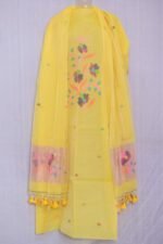 Exclusive Joba Yellow Handloom Unstitched 2 Piece Jamdani Suit Piece