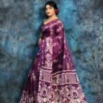 Grape Purple Soft Mulmul Cotton Saree
